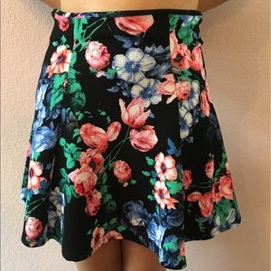 Black Flowery Skirt